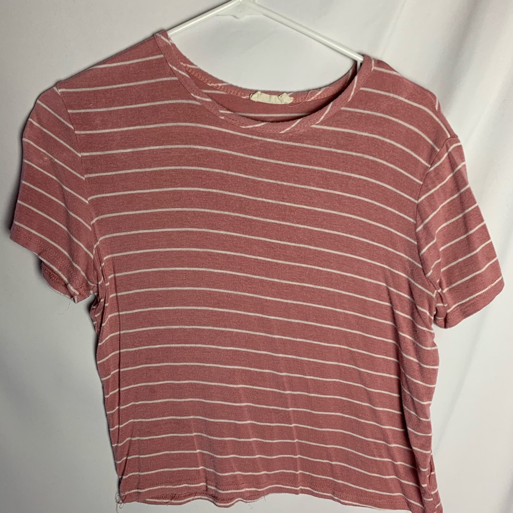 Pink stripped cropped top